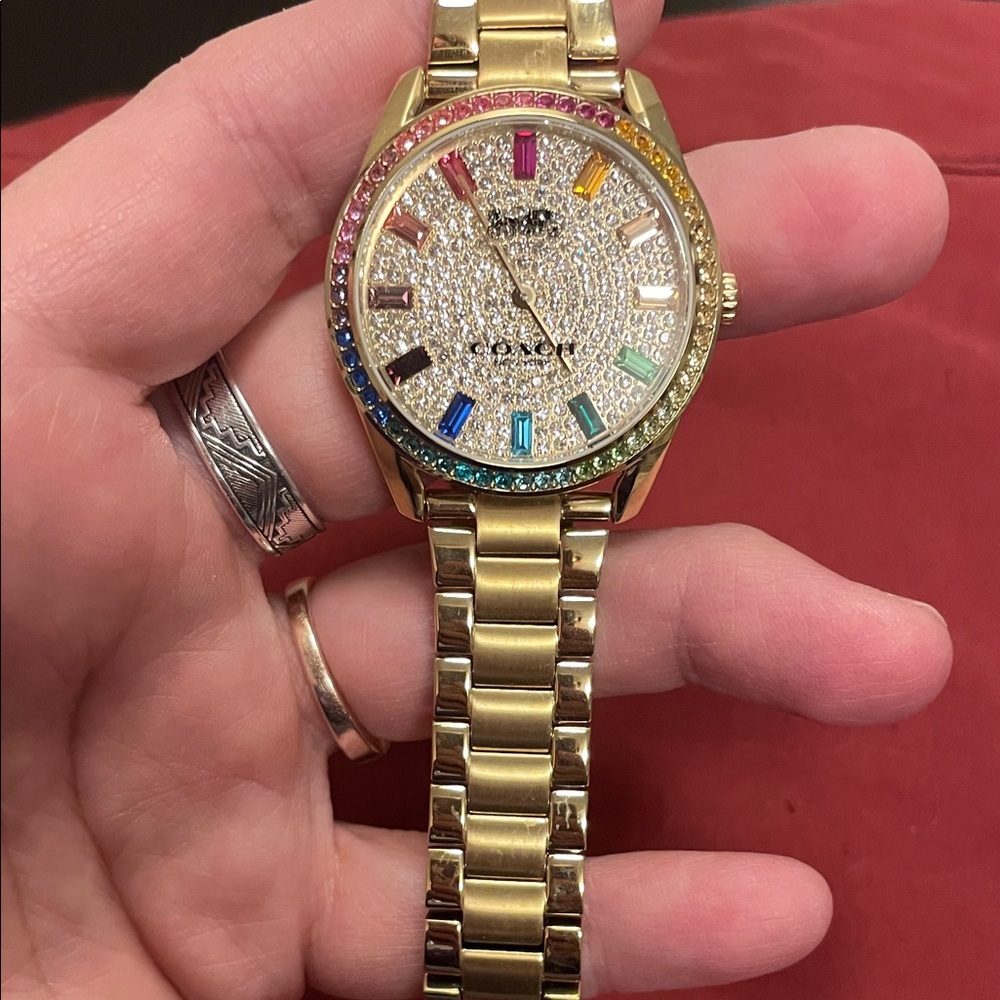 Coach Gold Women's Watch with Colorful Accents